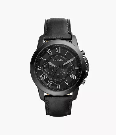Men's Fossil Grant Analog Black Dial Watch - FS5132